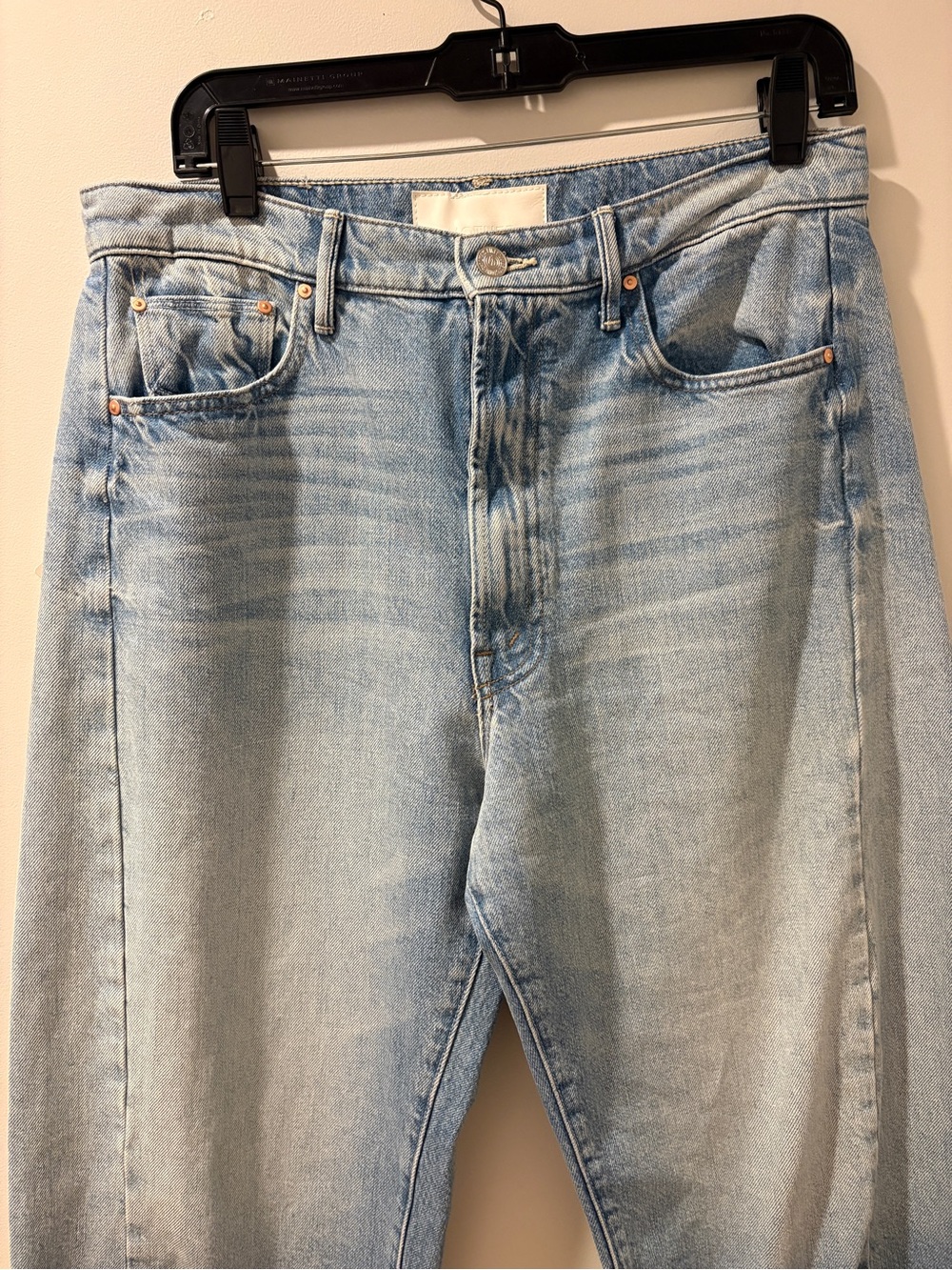 Mother Superior The Half-Pipe Ankle, This is How I Roll Light Wash Wide Leg Jean